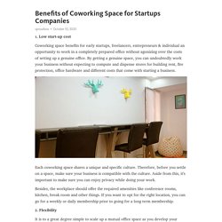 Benefits of Coworking Space for Startups Companies