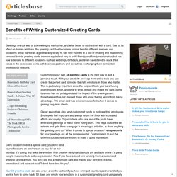 Benefits of Writing Customized Greeting Cards