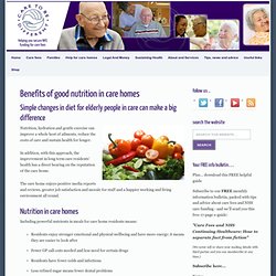 Benefits of good Elderly Nutrition in Care Homes