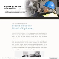 Benefits of Siemens Electrical Equipment