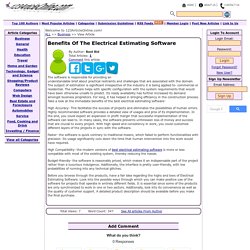 Benefits Of The Electrical Estimating Software