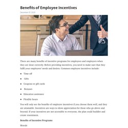 Benefits of Employee Incentives