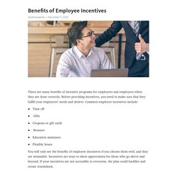 Benefits of Employee Incentives