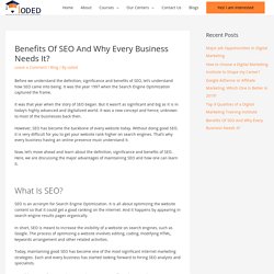Benefits Of SEO And Why Every Business Needs It?