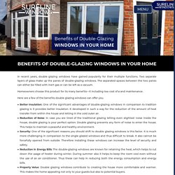 Benefits of Double-Glazing Windows in Your Home