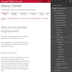 What are the benefits of group work? - Teaching Excellence & Educational Innovation - Carnegie Mellon University