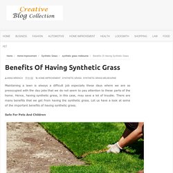 Benefits Of Having Synthetic Grass