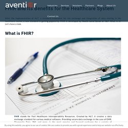 FHIR and Its Benefits for the Healthcare System
