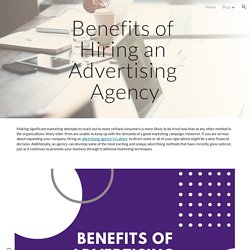 Benefits of Hiring an Advertising Agency