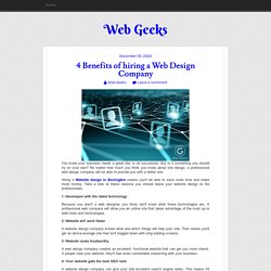 4 Benefits of hiring a Web Design Company