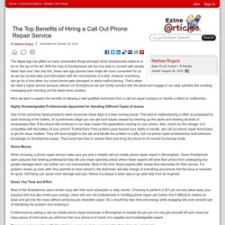 The Top Benefits of Hiring a Call Out Phone Repair Service