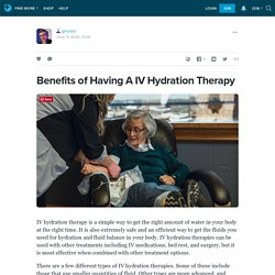 Benefits of Having A IV Hydration Therapy: ginoleo — LiveJournal