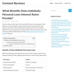 What Benefits Does Indiabulls Personal Loan Interest Rates Provide? - Content Reviewz