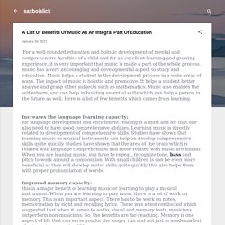 A List Of Benefits Of Music As An Integral Part Of Education