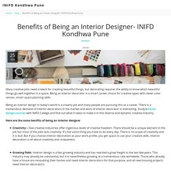 Benefits of Being an Interior Designer- INIFD Kondhwa Pune