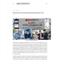 Benefits of Inventory Management App