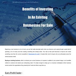 Benefits of Investing In An Existing Businesses For Sale
