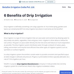 6 Benefits of Drip Irrigation – Netafim Irrigation India Pvt. Ltd.