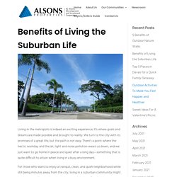 Benefits of Living the Suburban Life