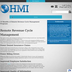10 Benefits of Remote Revenue Cycle Management Programs