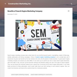 Benefits of Search Engine Marketing Company