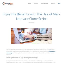 Enjoy the Benefits with the Use of Marketplace Clone Script