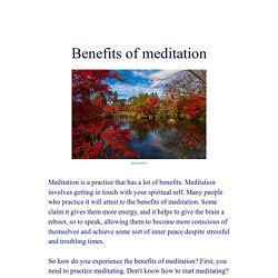 Benefits of meditation. japan sound