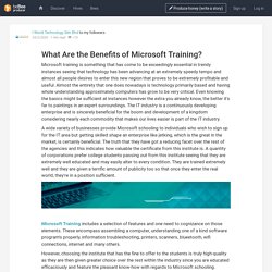 What Are the Benefits of Microsoft Training?