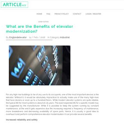 What are the Benefits of elevator modernization?