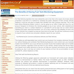 The Benefits of Having Fuel Tank Monitoring Equipment