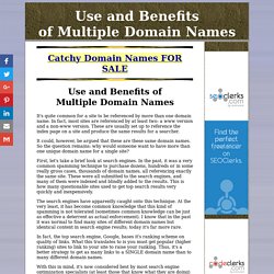 Use and Benefits of Multiple Domain Names