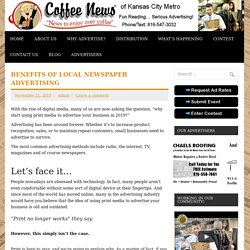 Benefits of local newspaper advertising - Coffee News KC Metro
