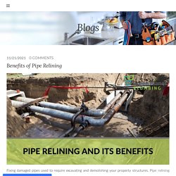 Benefits of Pipe Relining