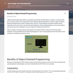 Benefits of Object Oriented Programming
