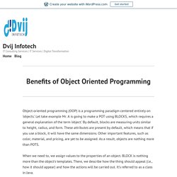 Benefits of Object Oriented Programming – Dvij Infotech
