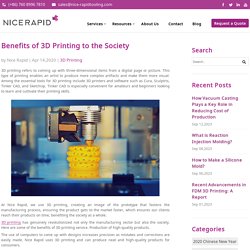 Benefits of 3D Printing to the Society