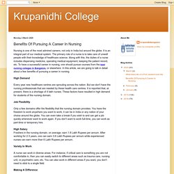 Krupanidhi College: Benefits Of Pursuing A Career In Nursing