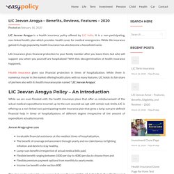 LIC Jeevan Arogya - Benefits, Reviews, Features - 2020
