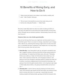 Rising Early, and How to Do It