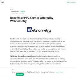 Benefits of PPC Service Offered by Webnometry