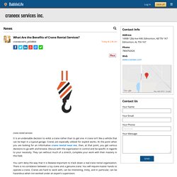 What Are the Benefits of Crane Rental Services?