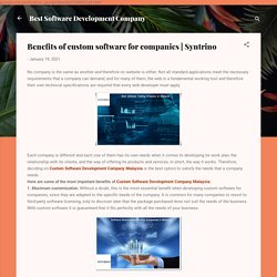 Benefits of custom software for companies