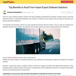 Top Benefits to Avail From Import Export Software Solutions