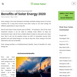Benefits of Solar Energy 2020 - eSun Solar
