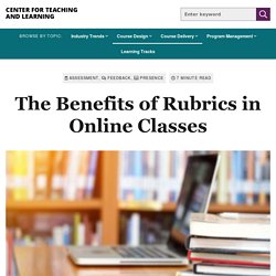 The Benefits of Rubrics in Online Classes - Center for Teaching and Learning