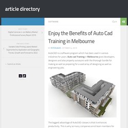 Enjoy the Benefits of Auto Cad Training in Melbourne