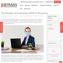 Get The Benefits of Translating COVID-19 Resources