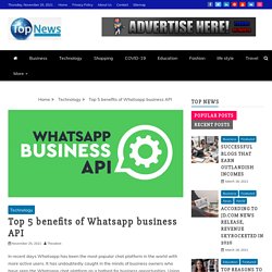 Top 5 benefits of Whatsapp business API - TOP BLOGS NEWS