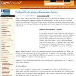 The Benefits of a Wireless Presentation Solution - Software