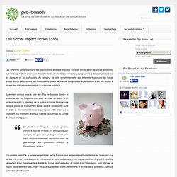 Les Social Impact Bonds (SIB)